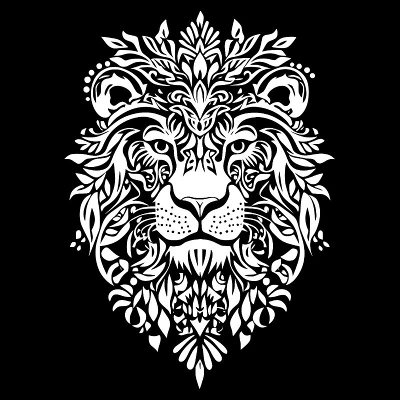 Abstract lion lion head in ornamentation