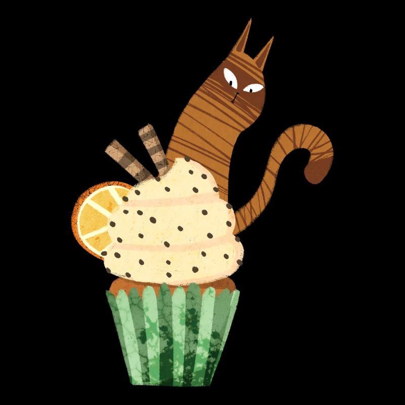 Süßes Cupcake-Katzen-Design Lustiges Kawaii-Katzenfutter