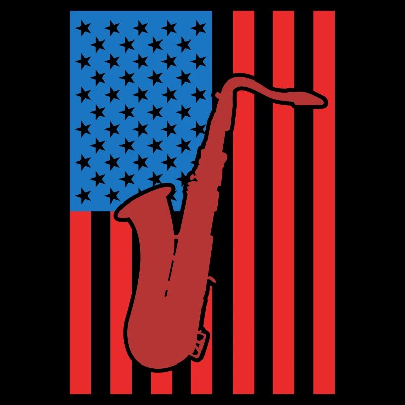 Saxophone États-Unis Drapeau