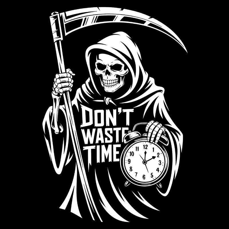 Grim Reaper Clock – Don't Waste Time Motif