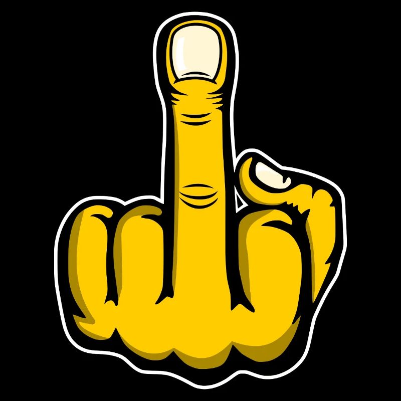 Mittelfinger Stinkefinger Design Gelb used