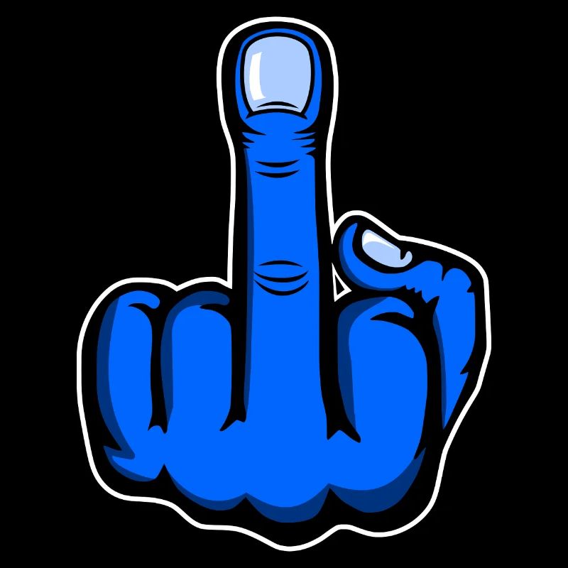 Mittelfinger Stinkefinger Design Blau