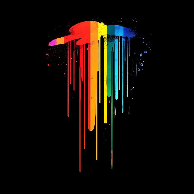 Subtle and Cool Dripping Pride Flag Rainbow Design