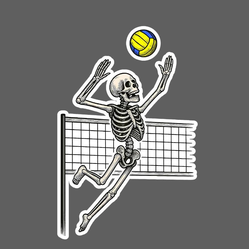 Volleyball Skeleton Spike