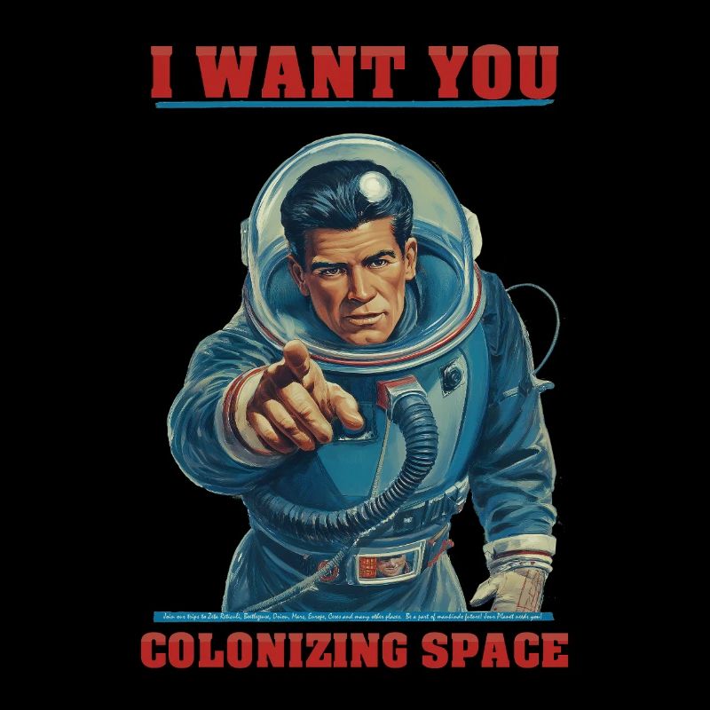 Retro Astronaut Space Colonization