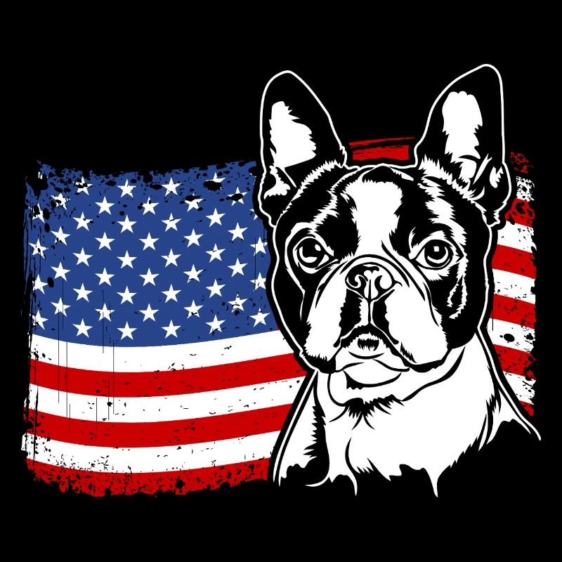 Boston Terrier US Amérique Drapeau Chiens Wilsigns