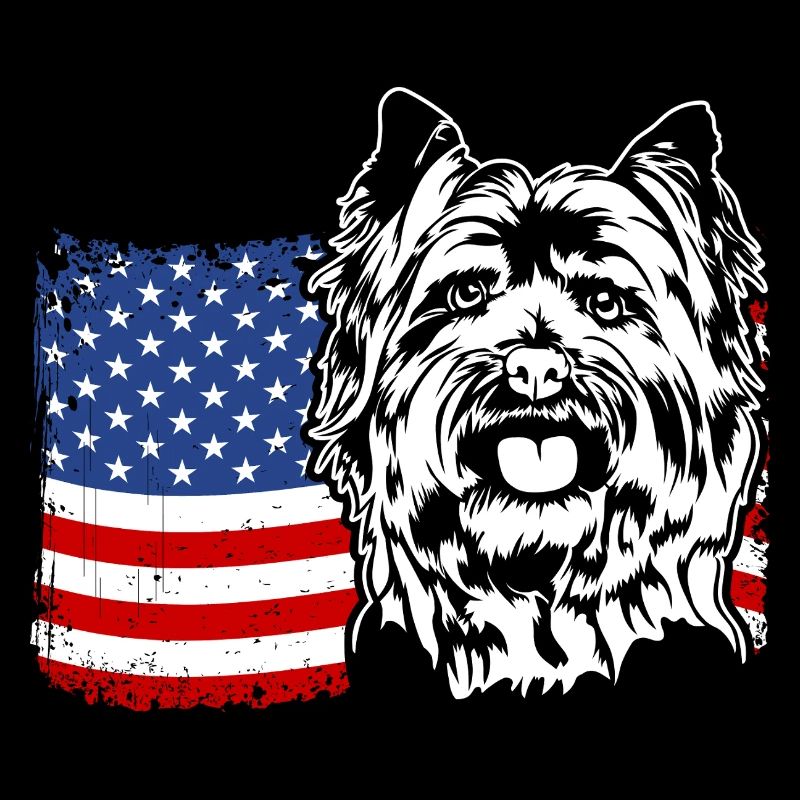 Cairn Terrier US Amérique Drapeau Chiens Chien Wilsigns