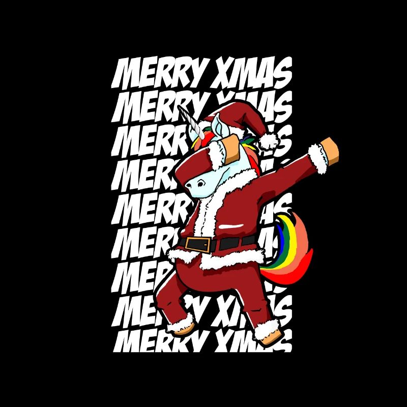 Weihnachten Einhorn Dabbing