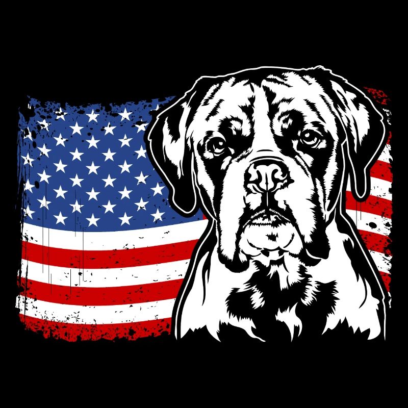 Boxer US Amérique Drapeau Chiens Chien Wilsigns