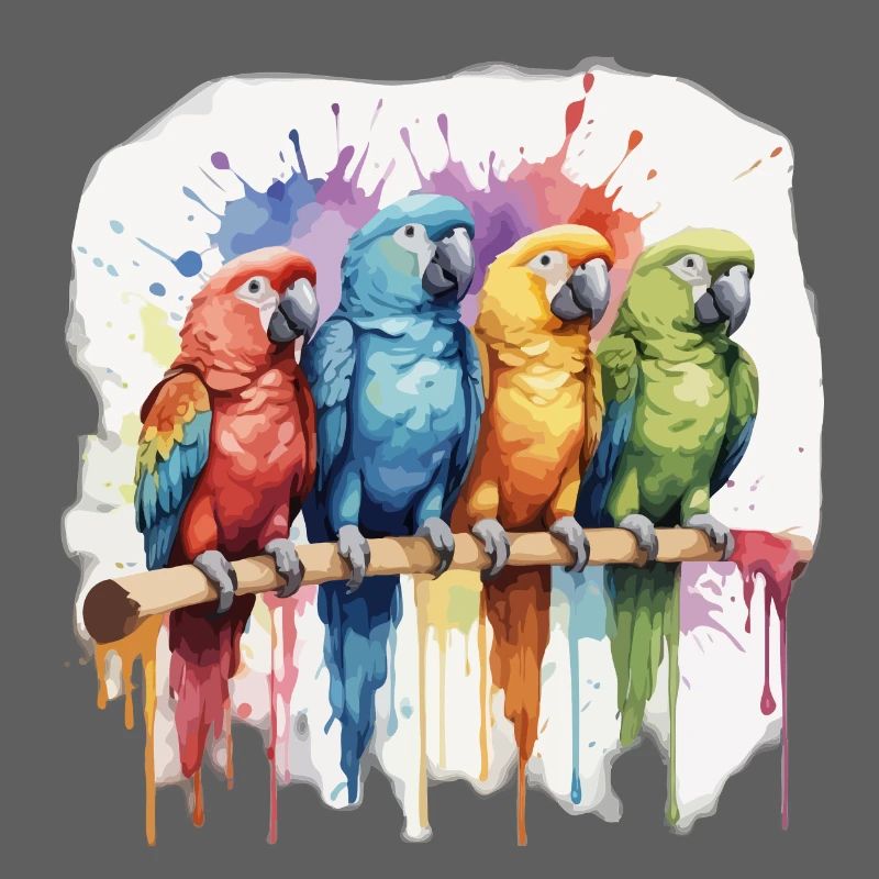 Perroquet sur bâtons Cool Coloré