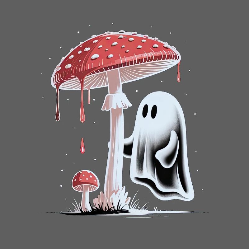 Halloween Whimsical Ghost & Toadstool Cottagecore