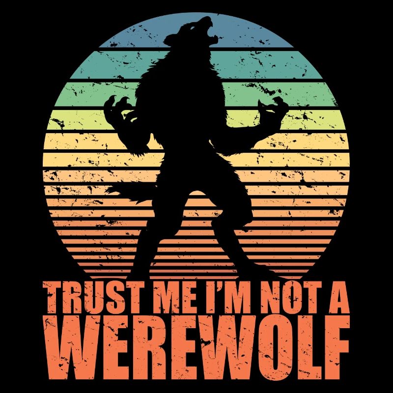 Spaß Scary Werwolf Retro Halloween Süßes oder Saures