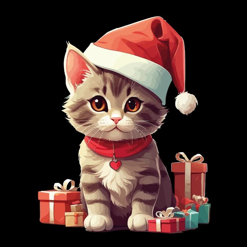 Chat de Noël Saint-Nicolas Père Noël chats