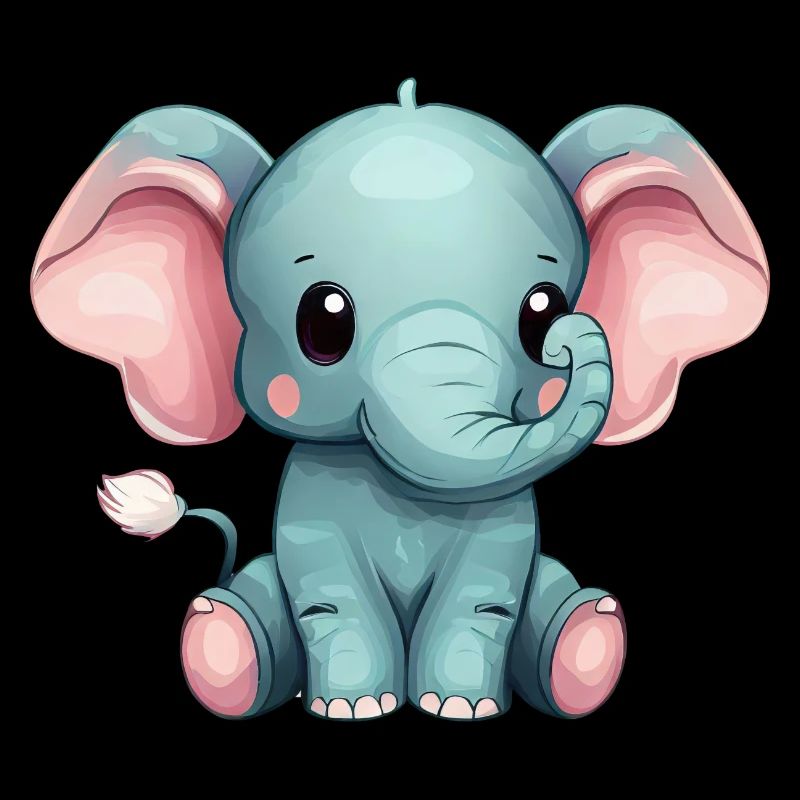 Mignon éléphant gris assis