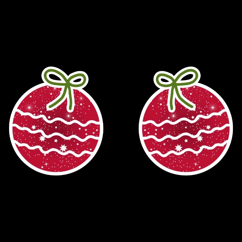 Christmas balls red with bow