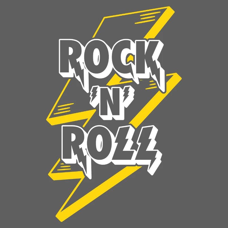 Rock'n'Roll Text Logo mit Blitz