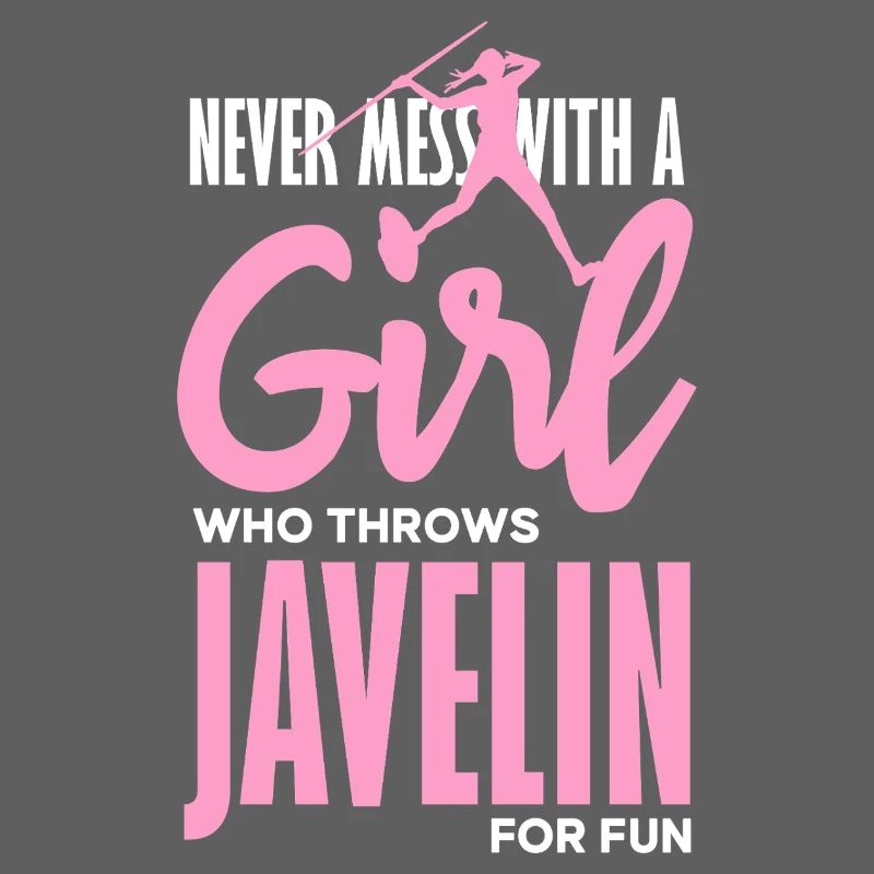 Javelin thrower with fun statement