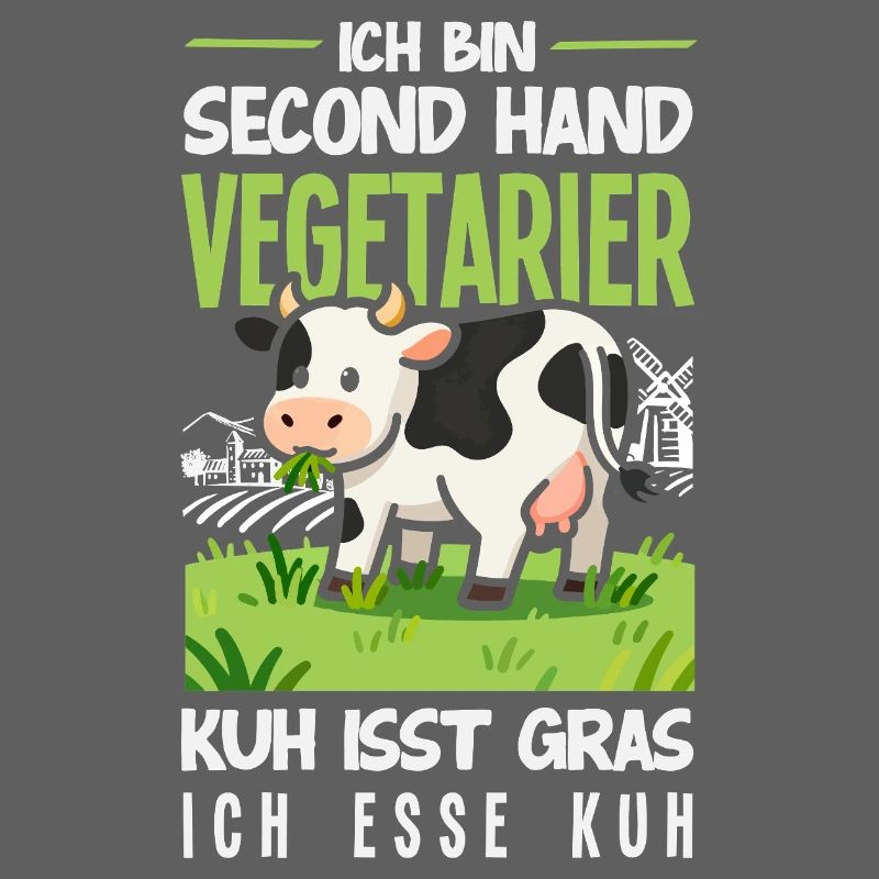 Second Hand Vegetarier Kuh Isst Gras Fleisch