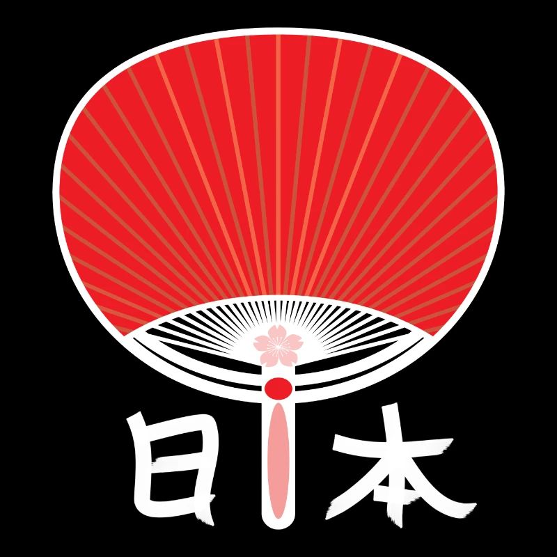 Japan Faecher Rot mit japanischen Schriftzeichen