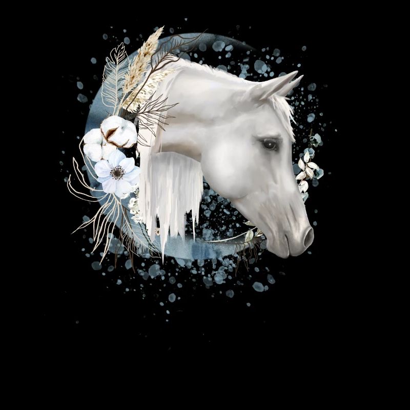 Motif de cheval avec fleurs cheval