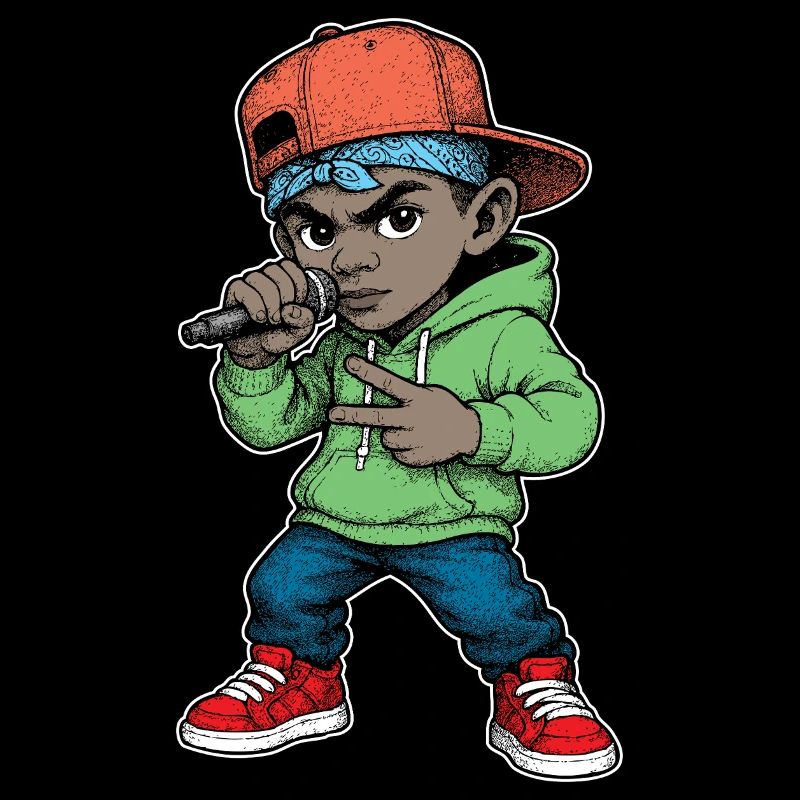 Jeune rappeur garçon avec un micro