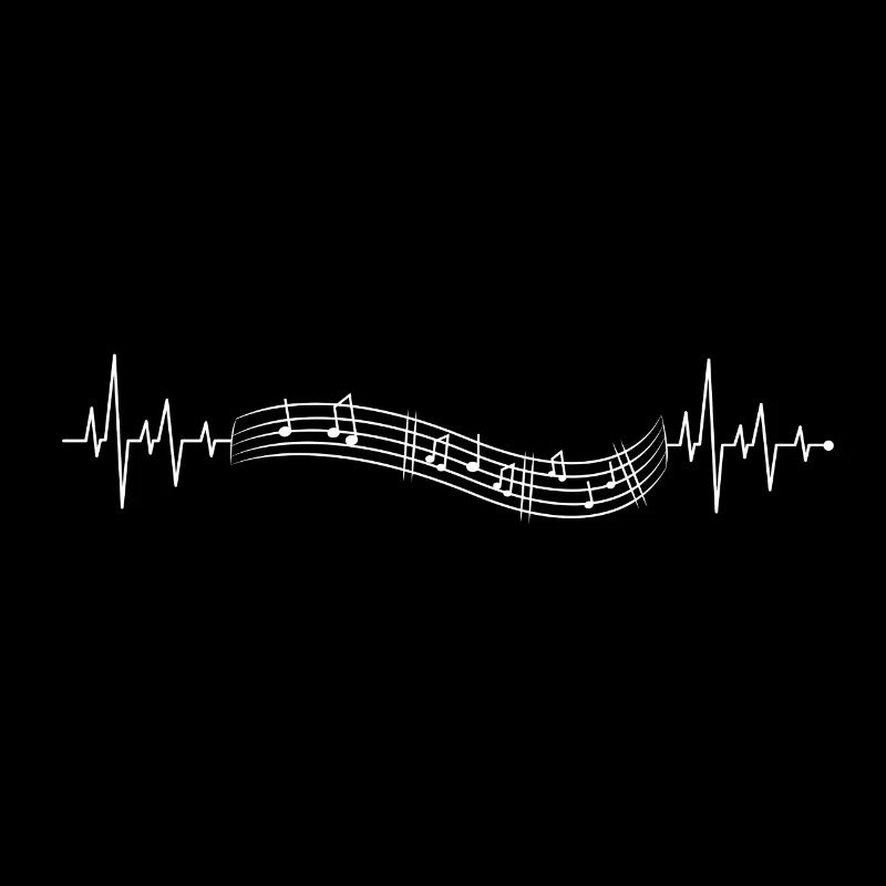 Herzlinie Herzfrequenz Herzschlag Noten Musiker
