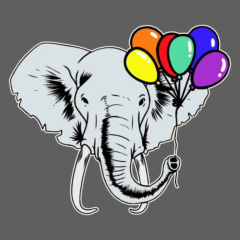 Elephant Elephant Balloons Rainbow LGBT