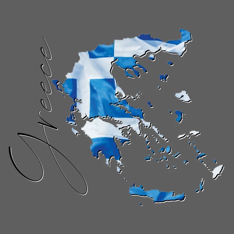 Greece Flag in Greece Map EN