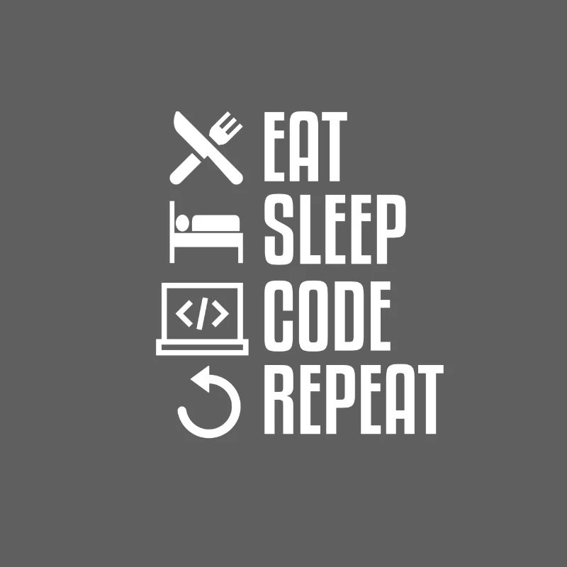 EAT SLEEP CODE REPEAT WHITE Computer T-Shirt