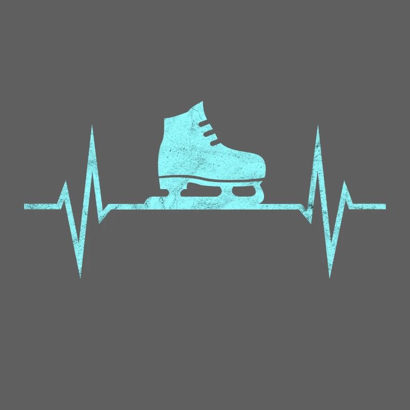 Ice Skates Ice Skating ECG pulse gift