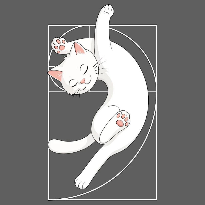 Fibonacci-Spirale Katze