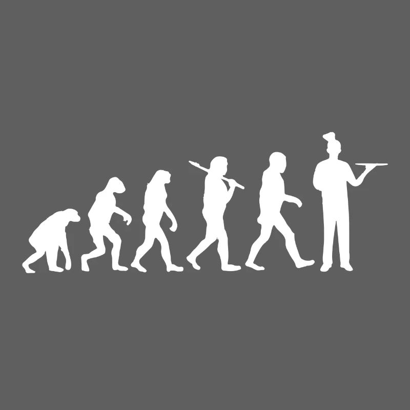 Evolution Geschenk Kellner Kellnerin Bar Barista