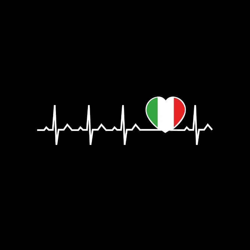 Herzschlag Herzfrequenz Italien Flagge Geschenk
