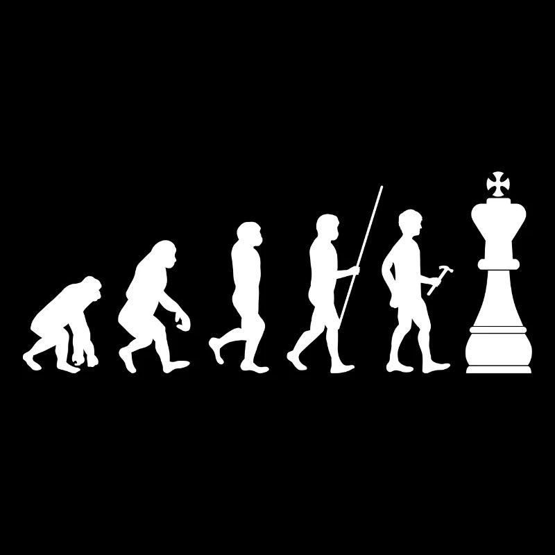 Evolution gift chess shirt chess pieces