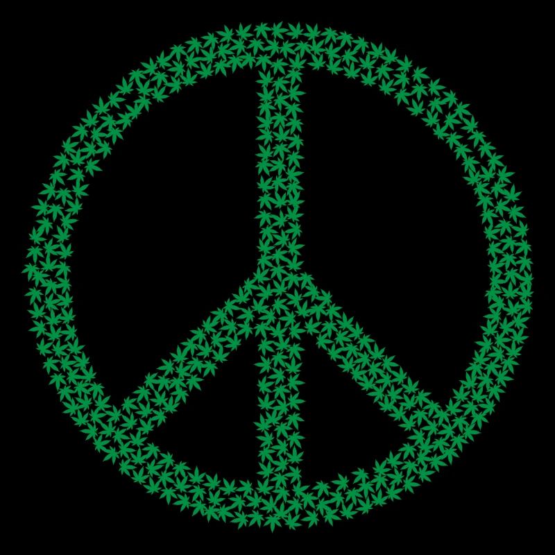 Peace Zeichen Hanfblätter Geschenk Geschenkidee