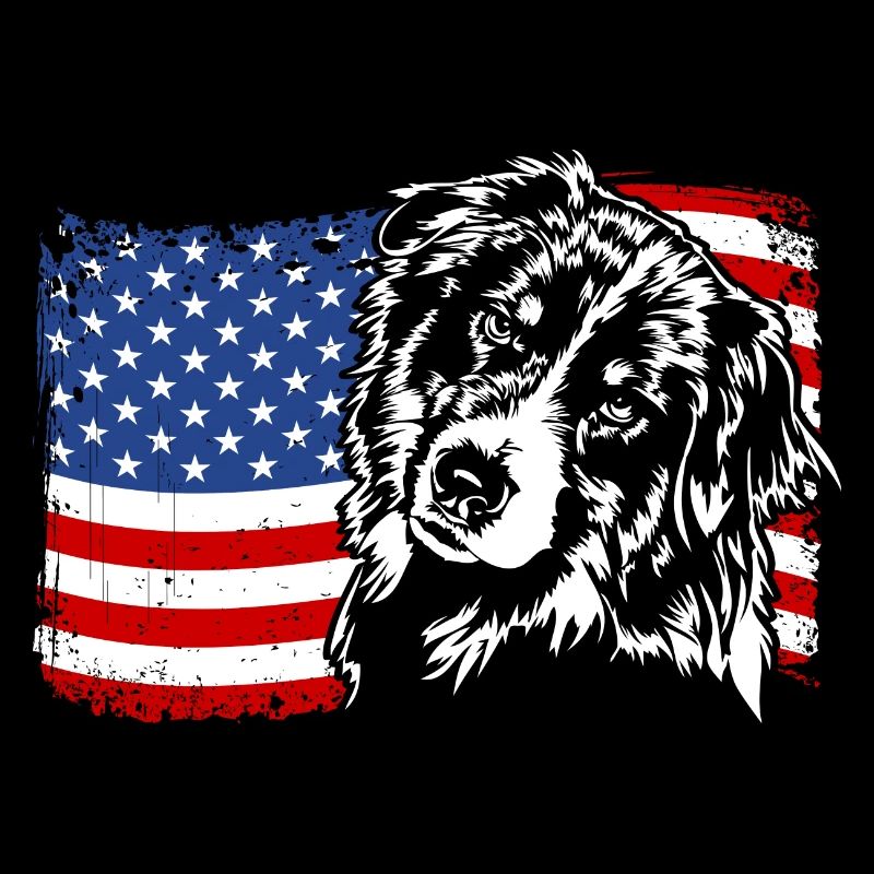 AUSTRALIAN SHEPHERD Amérique Drapeau Aussie Wilsigns