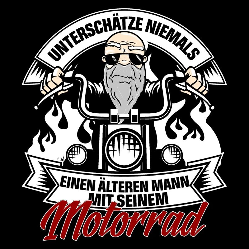 Alter Mann und Motorrad