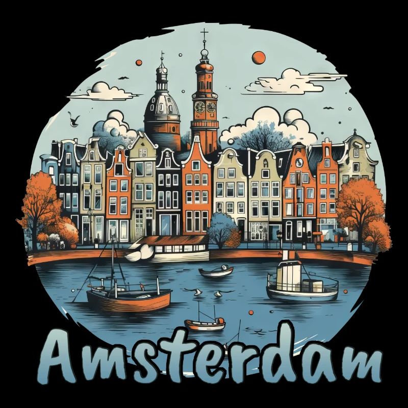 Amsterdam, Pays-Bas, Pays-Bas - Grunge Harbour et