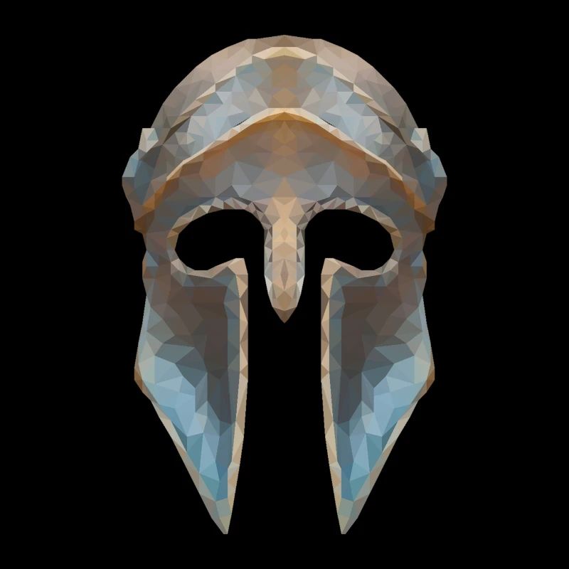 Gladiator's helmet low polygon effect