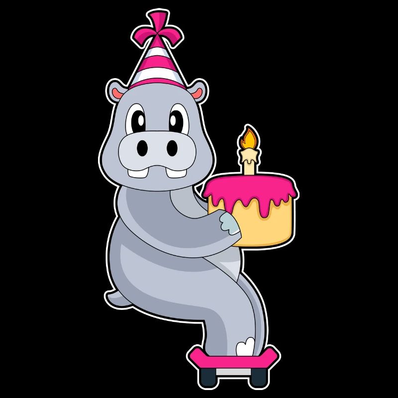 Nilpferd Geburtstag Skateboard
