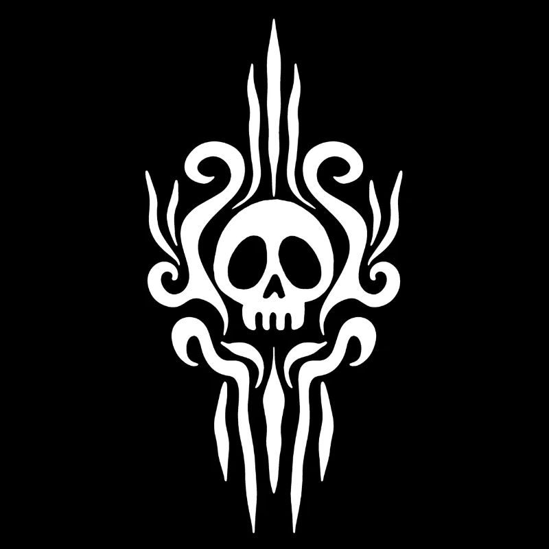 White skull and tattoo