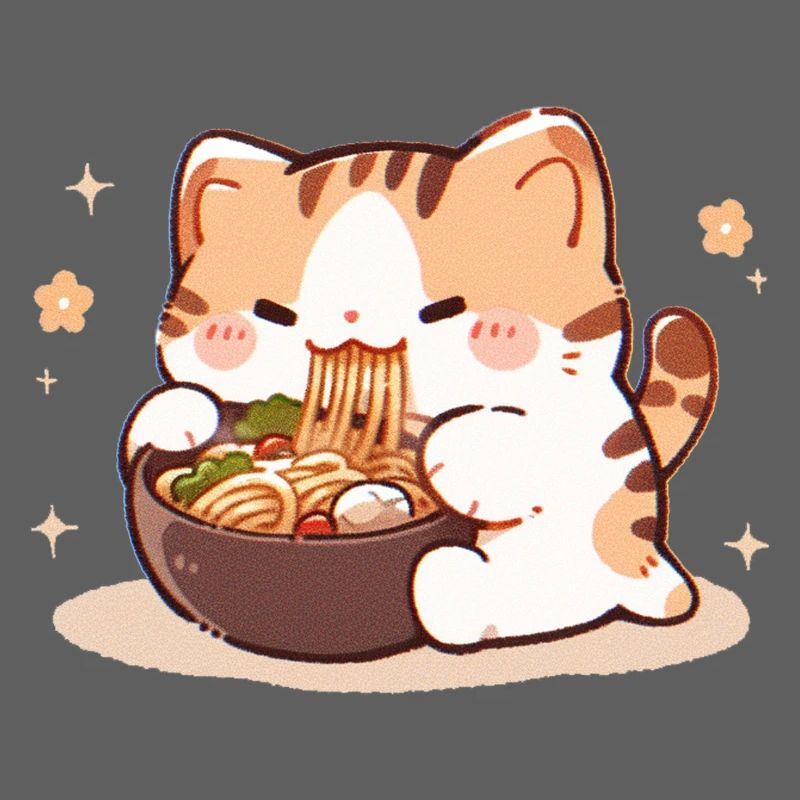 Mème de chat mangeant des spaghettis