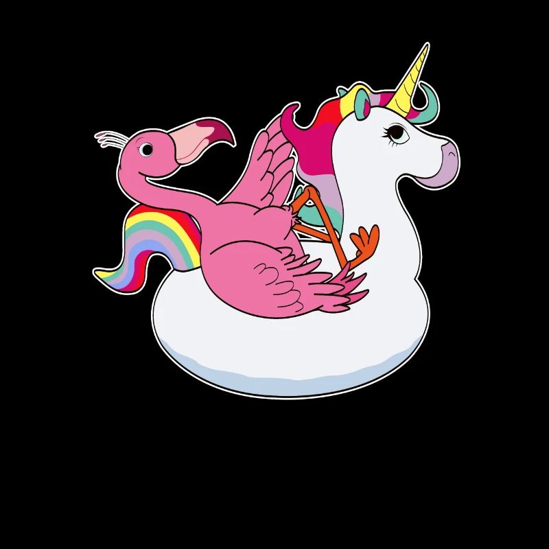 Flamingo auf Einhorn Luftmatraze kawaii Sommer