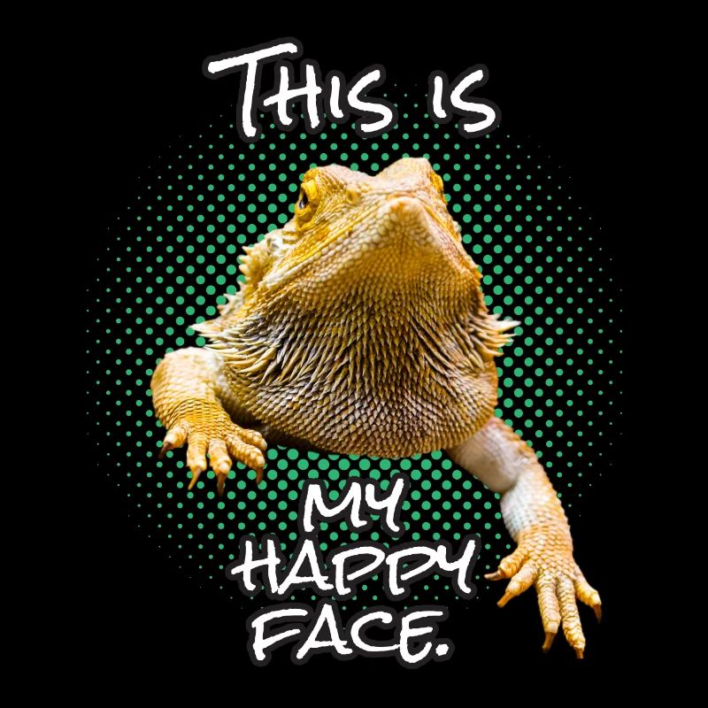Happy Face Bearded Dragon Bartagame Echse Geschenk