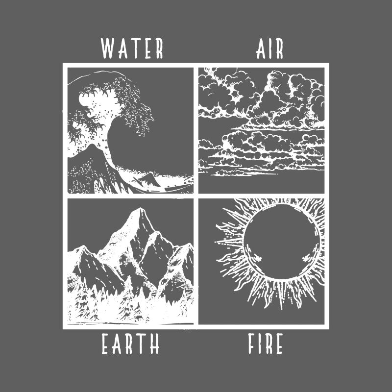Wasser Luft Erde Feuer 4 Elemente Shirt Geschenk