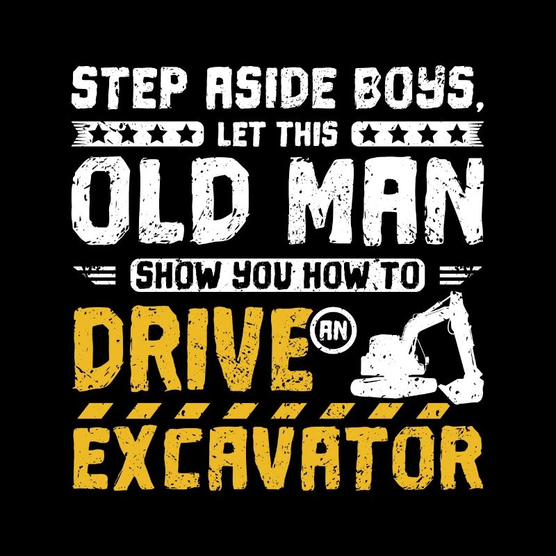Old man drive an excavator