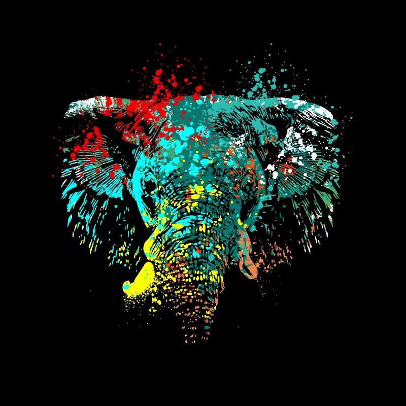 Splash Art Elephant Head