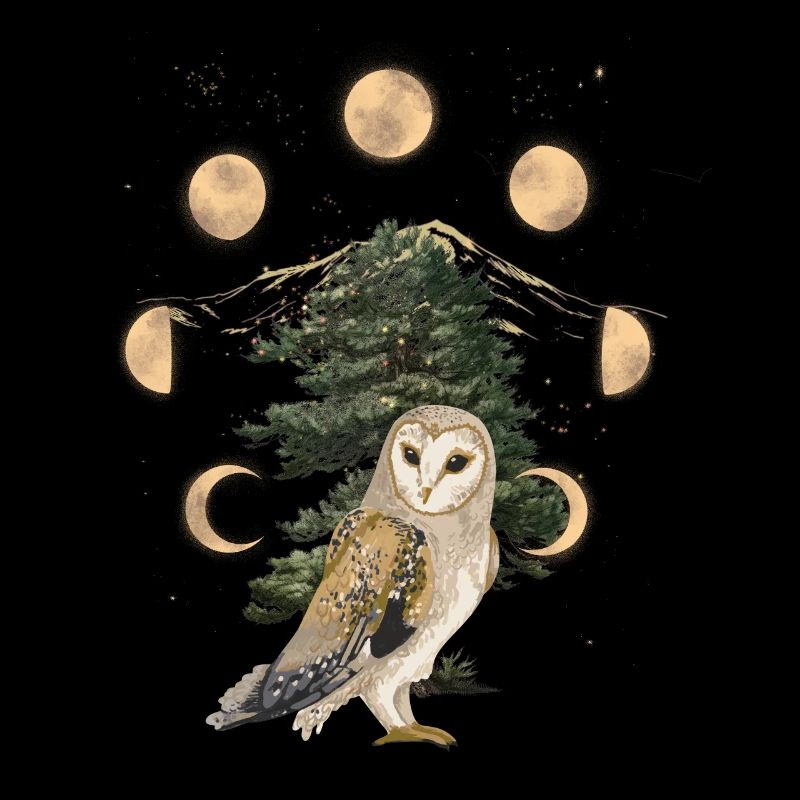 Owl Owls Moon Phase Moon Full Moon