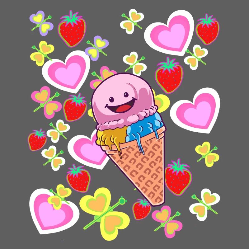 Sommer Retro Eis Eiskrem Kinder Kind Eiscrem