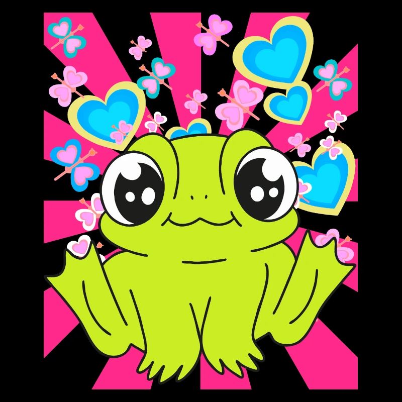 Retro Frog Frogs Kids Child Toad